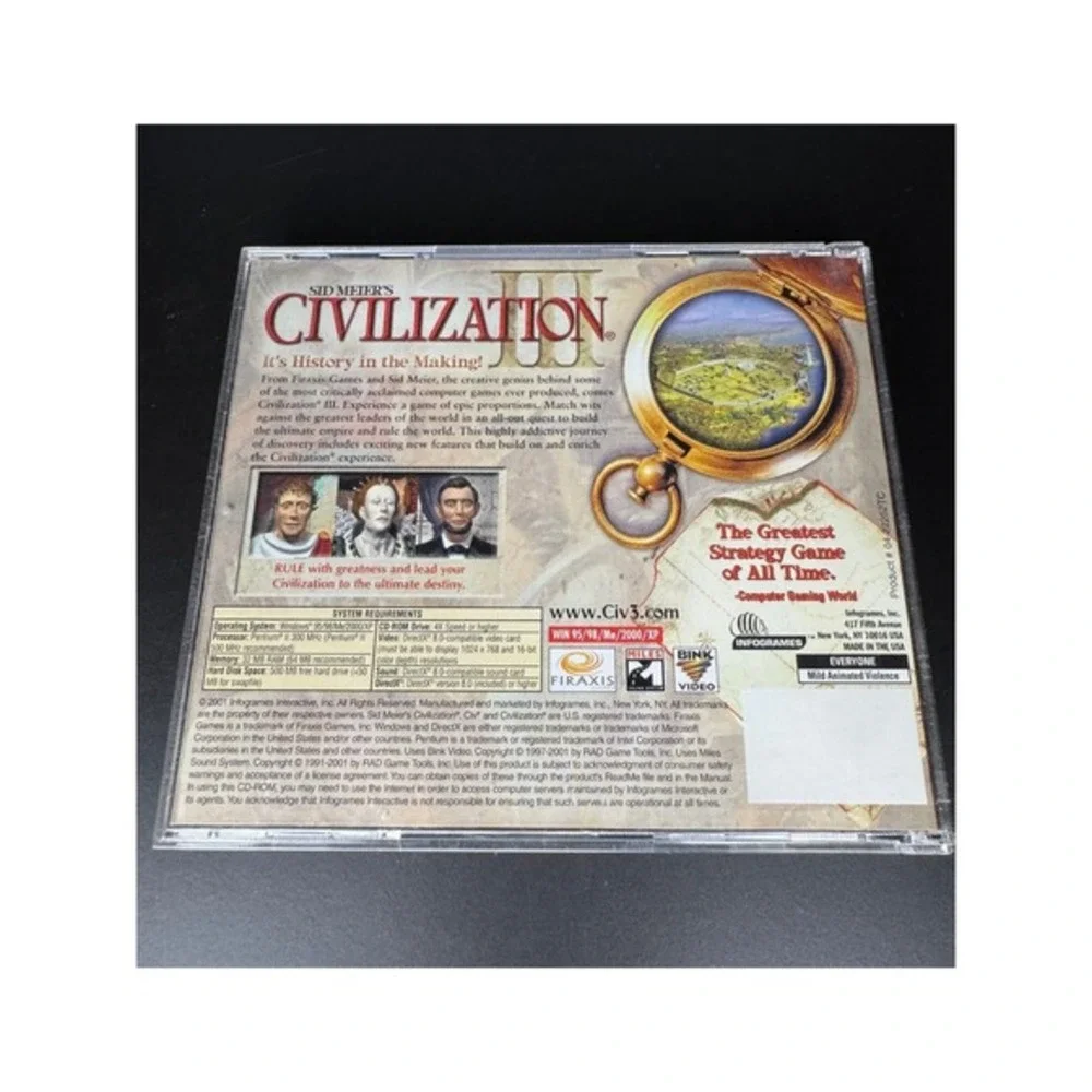 Sid Meiers Civilization III PC Game CD Instruction‎ Manual Infogrames